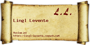 Lingl Levente névjegykártya