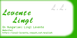 levente lingl business card